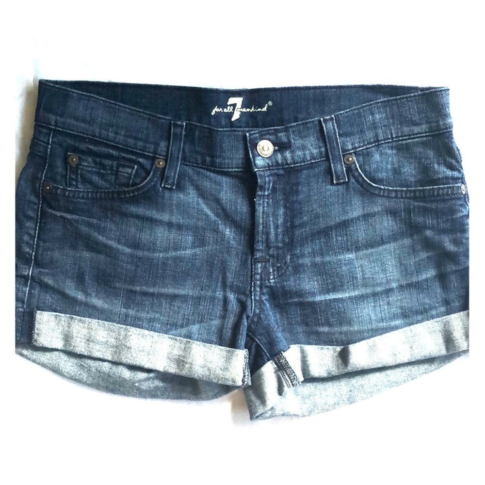 7 for all mankind - cuffed denim shorts